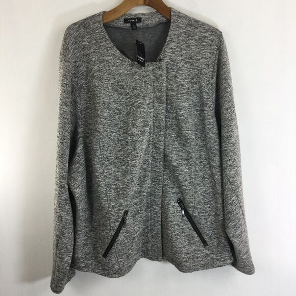 Torrid Womens Studio Double Knit Full Zip Up Moto Jacket Gray Plus Size 6X NWT - Picture 11 of 11